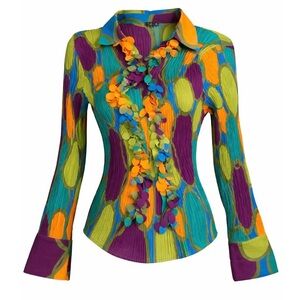 Milano Vibrant plissé-pleated Blouse